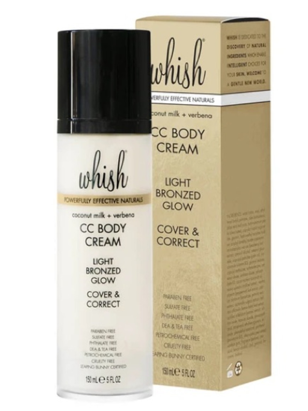 NWT whish Coconut Milk + Verbena CC Body Cream - Light Bronzed Glow